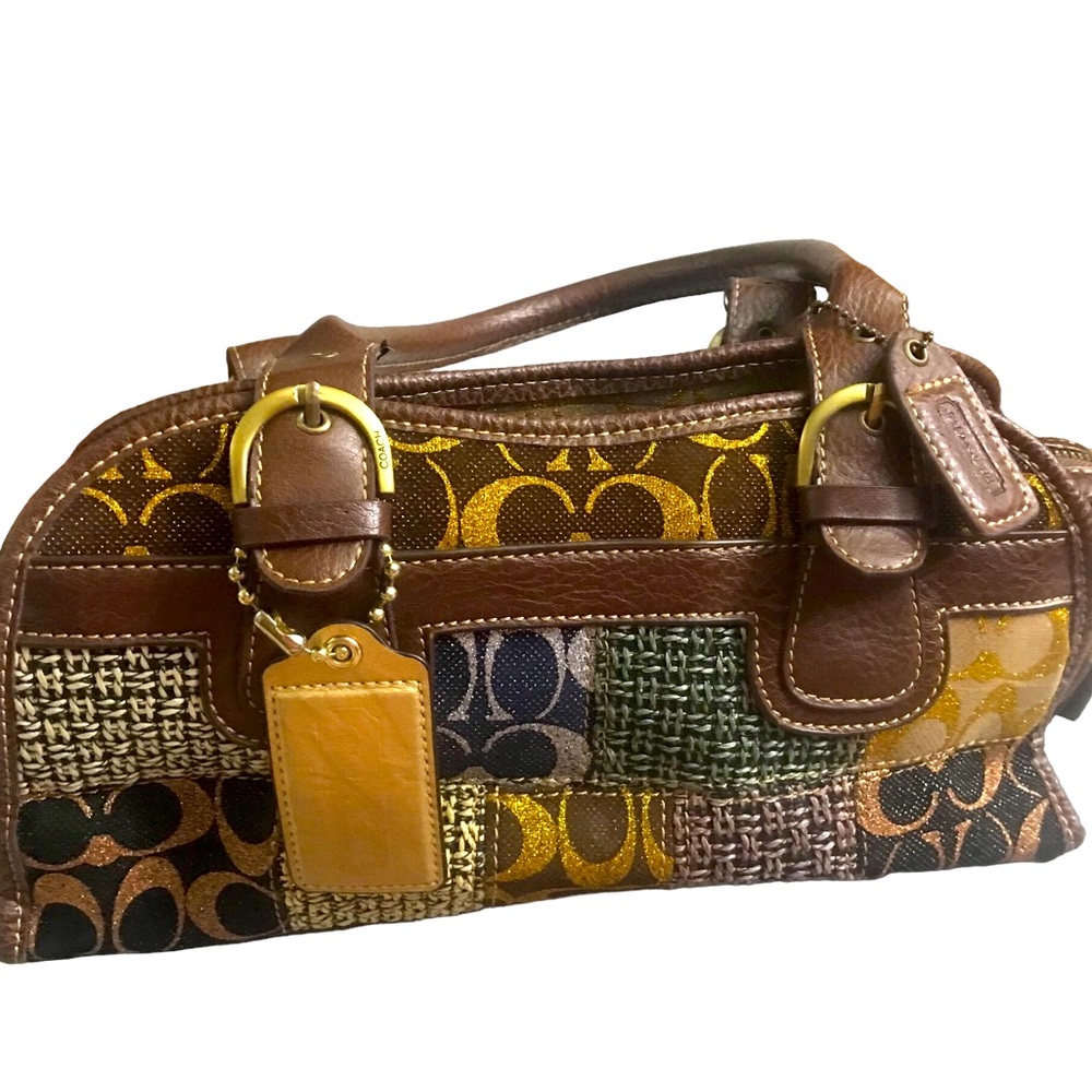 Vintage Coach Patchwork Designed Handbag